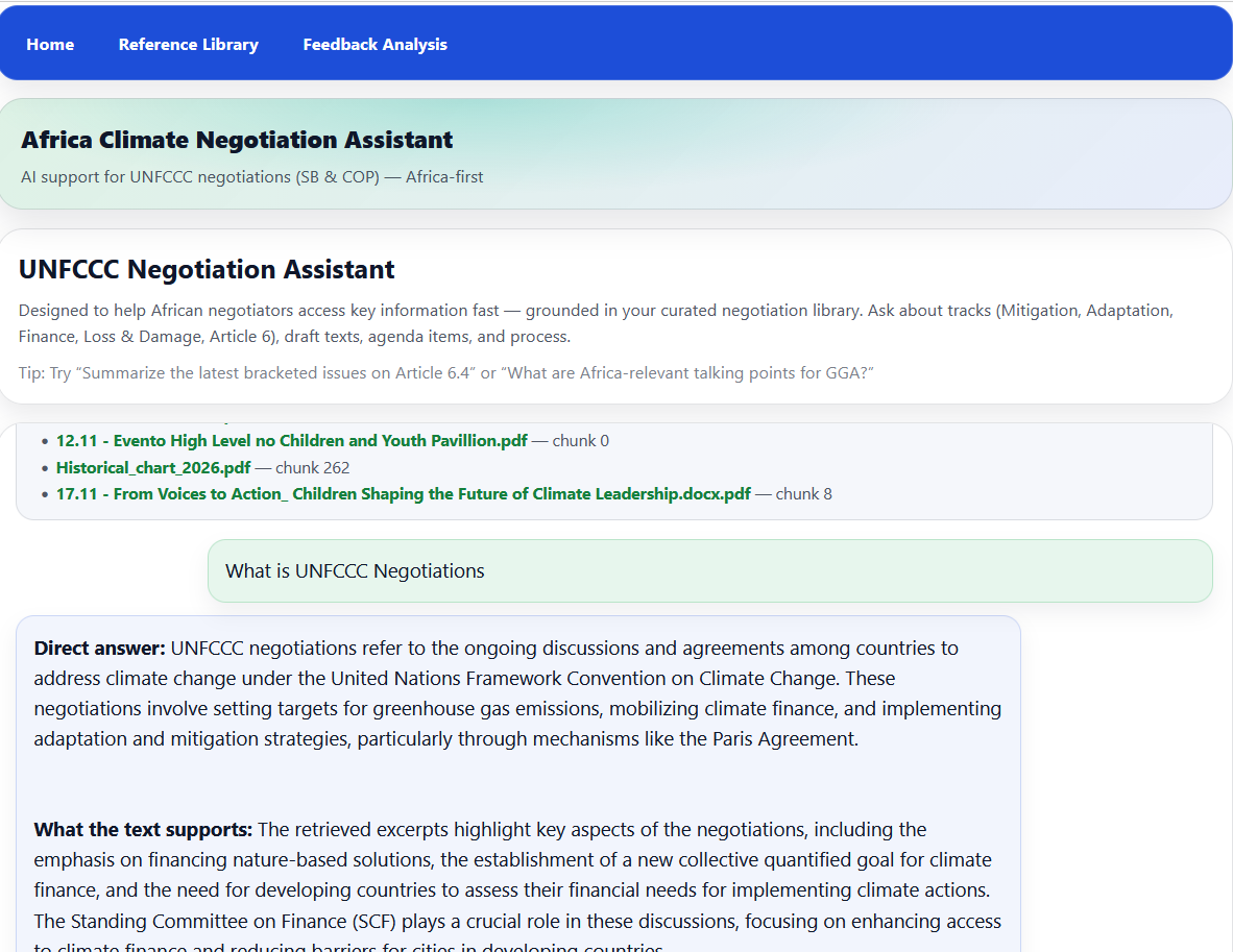 Africa Climate Negotiation Assistant – UNFCCC Negotiation AI